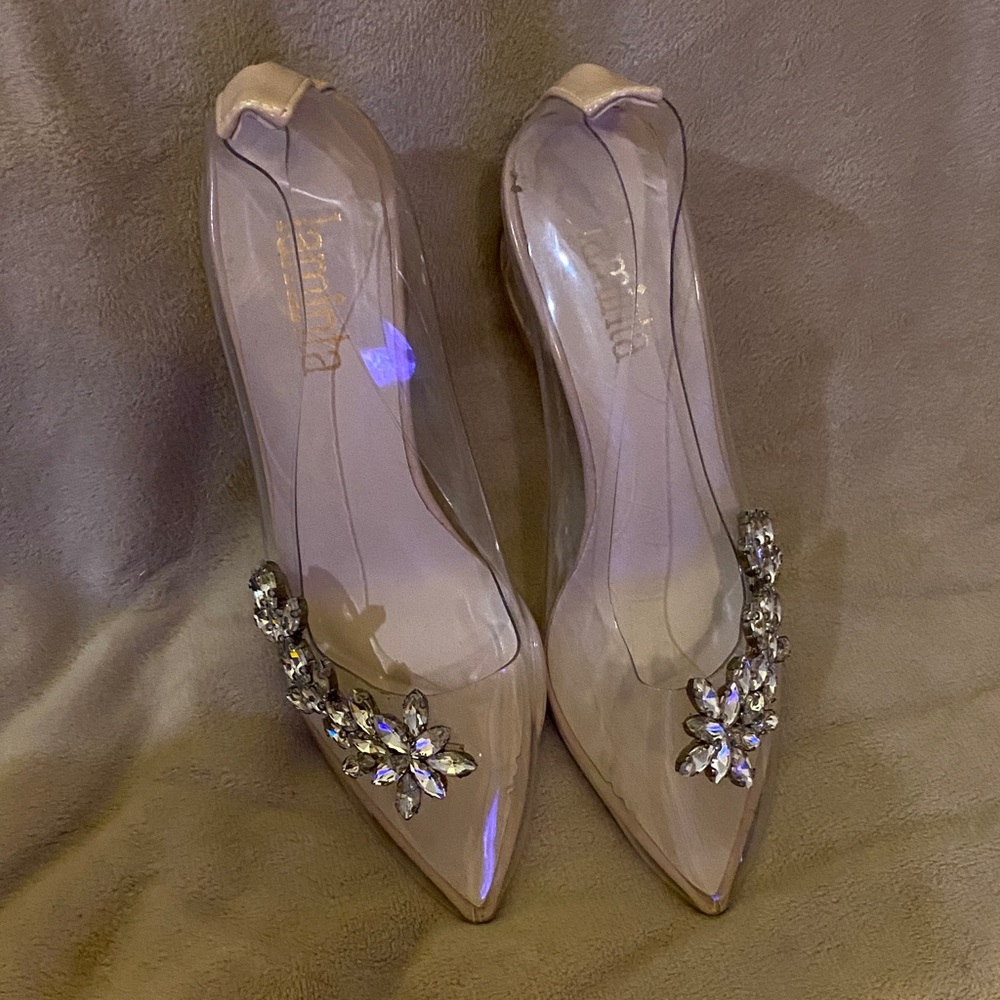 Laminta  princess siber heel with Crystal Embellishments size 38 - Picture 2 of 7